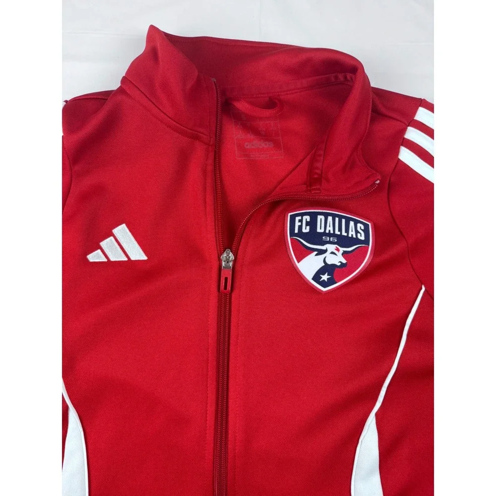 Adidas FC Dallas MLS Soccer Track Jacket Red White AEROREADY Mens Small